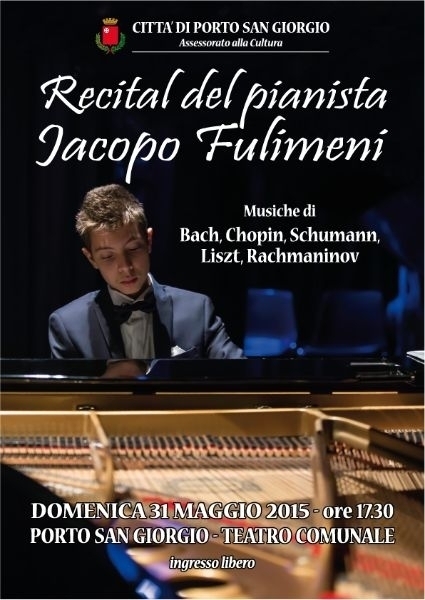 RECITAL DEL PIANISTA JACOPO FULIMENI - 31/05/15